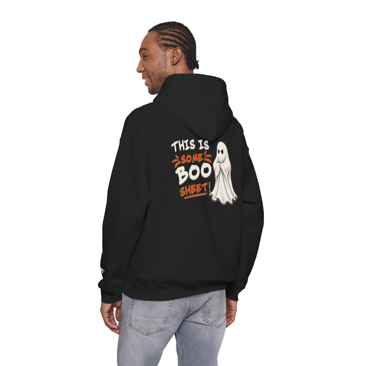 This Is Some Boo Sheet | Front & Back Graphics + Sleeve Pullover Hoodie