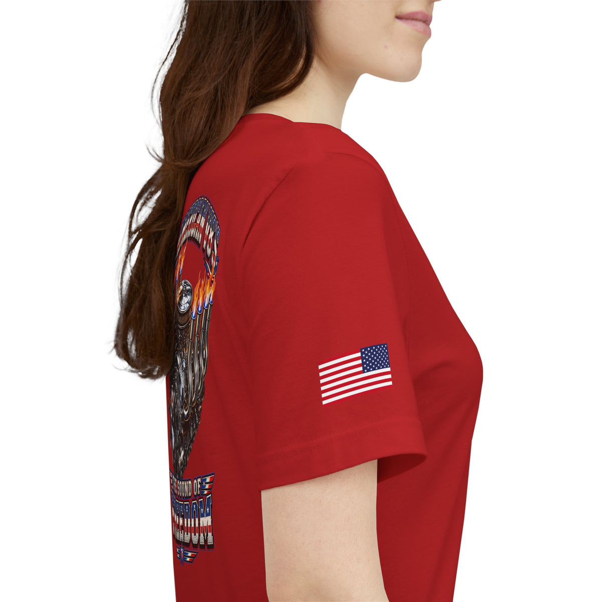 American V8 Sound of Freedom | 'Merica Version | Front & Back Graphics + Sleeve T-shirt