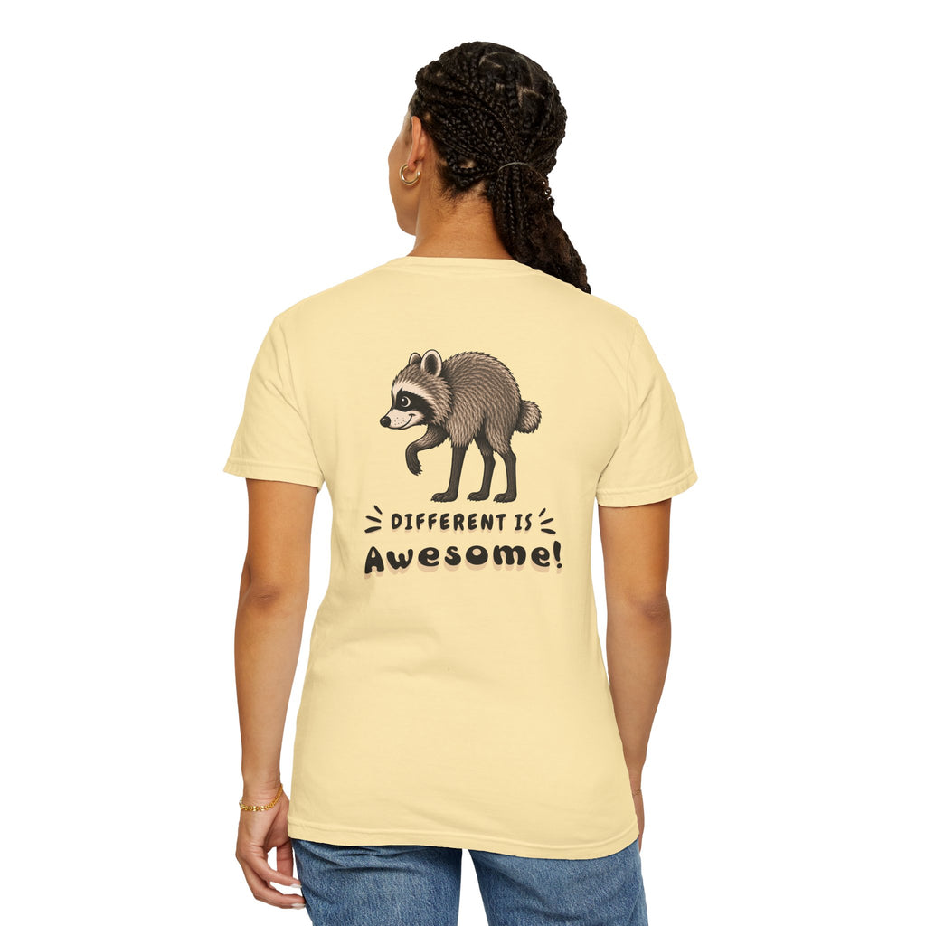 Jimothy the Raccoon - Different Is Awesome | Front + Back Graphics