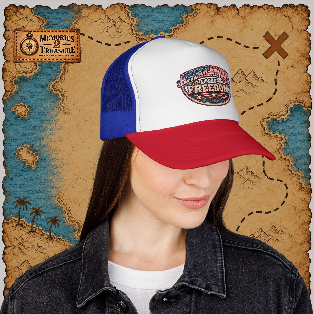 American V8s - The Sound of Freedom | Retro Foam Trucker Hat