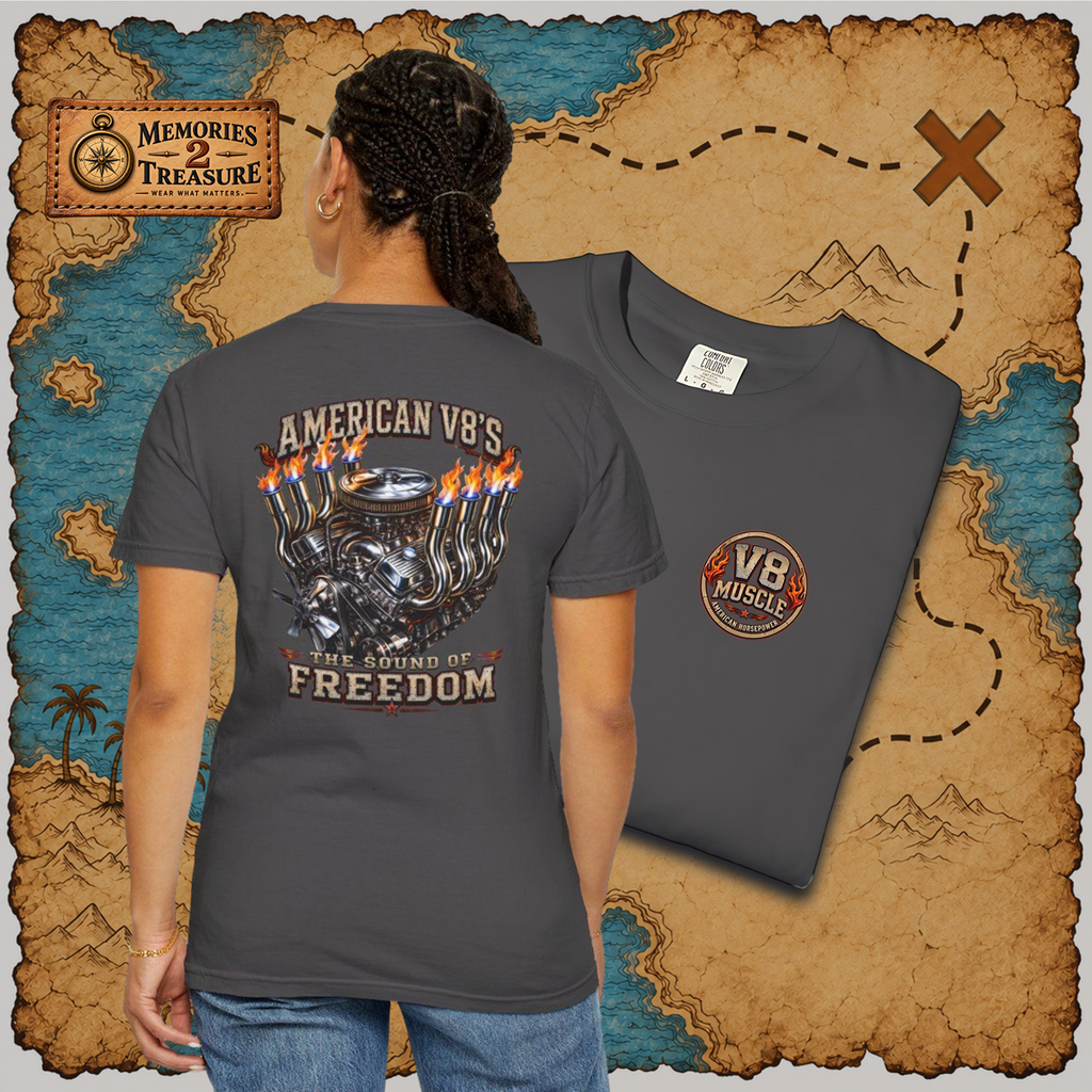American V8 Sound of Freedom | Front & Back Graphics T-shirt