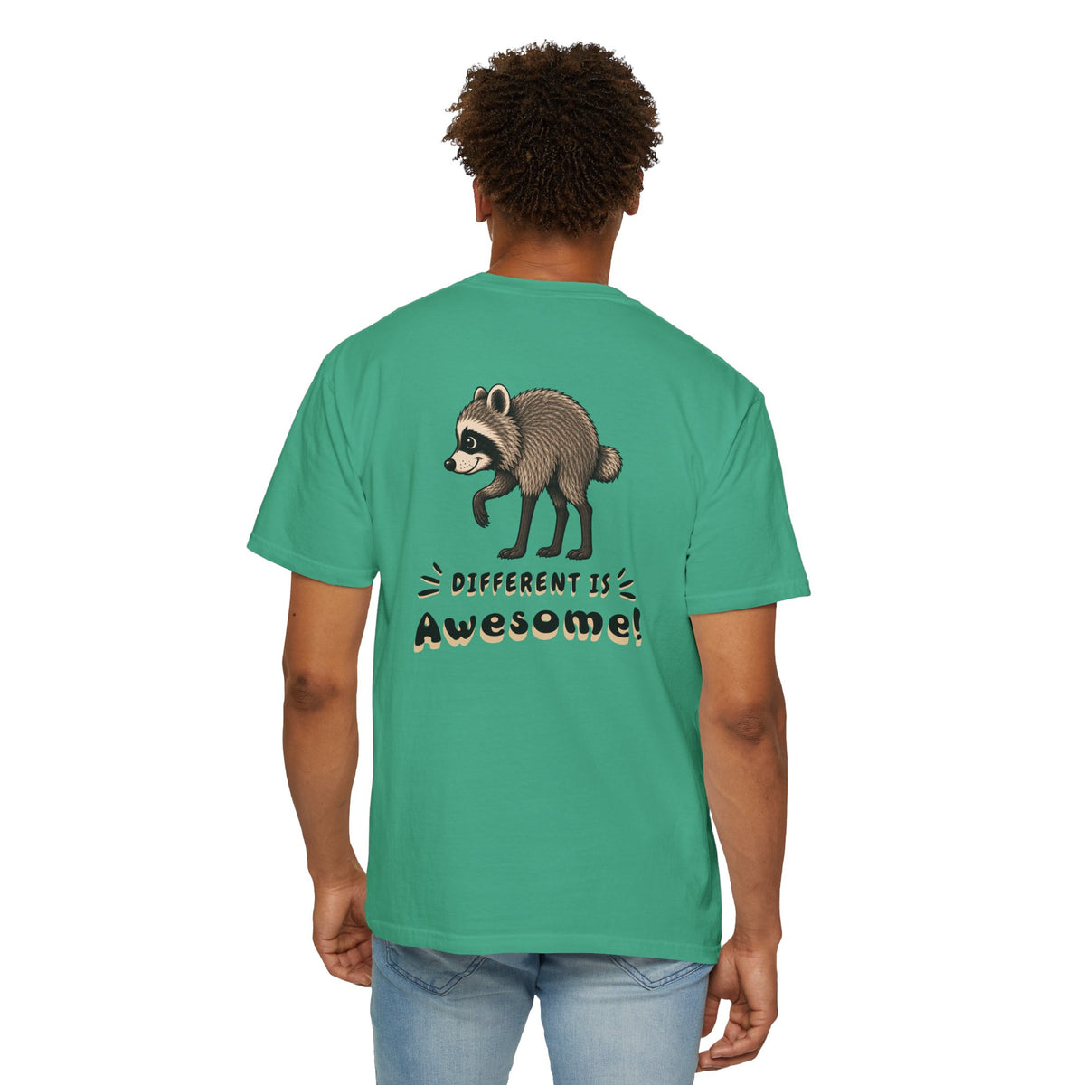Jimothy the Raccoon - Different Is Awesome | Front + Back Graphics