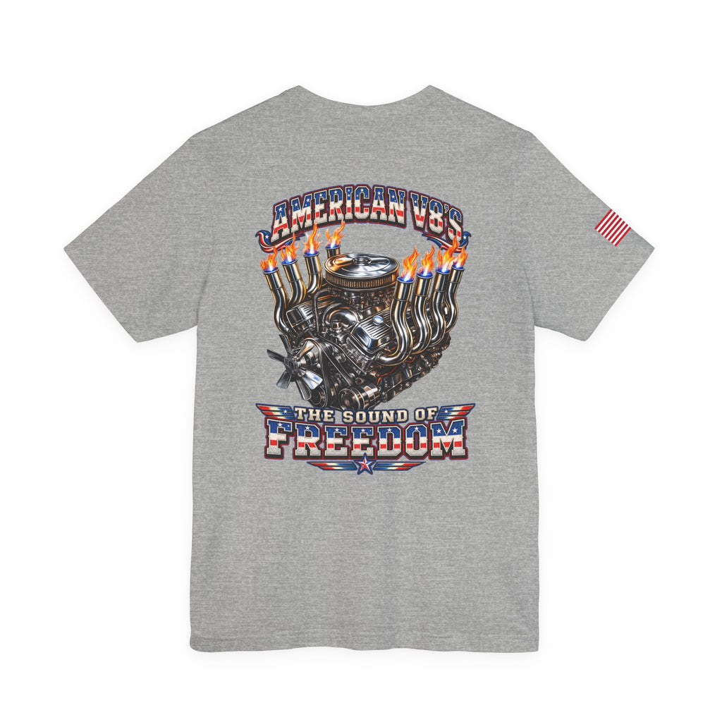 American V8 Sound of Freedom | 'Merica Version | Front & Back Graphics + Sleeve T-shirt