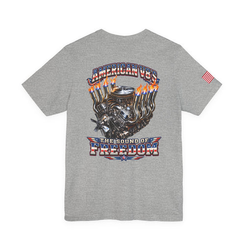 American V8 Sound of Freedom | 'Merica Version | Front & Back Graphics + Sleeve T-shirt
