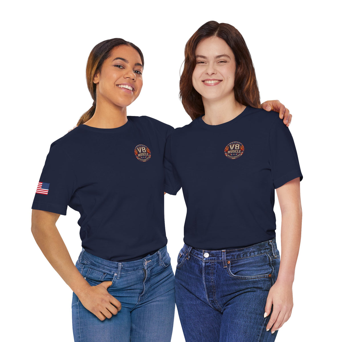 American V8 Sound of Freedom | 'Merica Version | Front & Back Graphics + Sleeve T-shirt