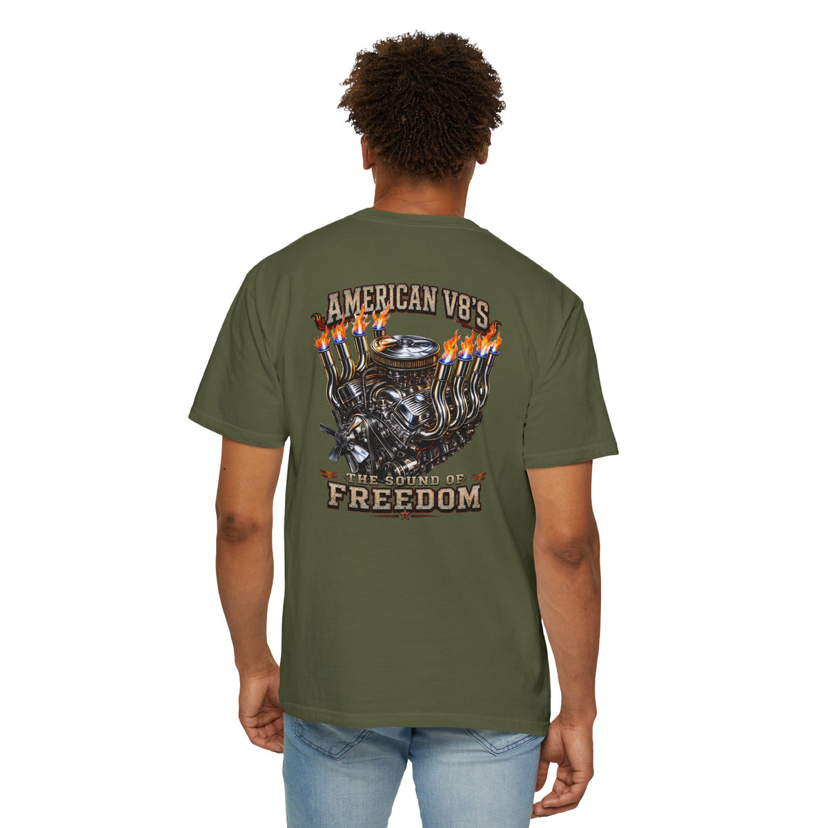 American V8 Sound of Freedom | Front & Back Graphics T-shirt