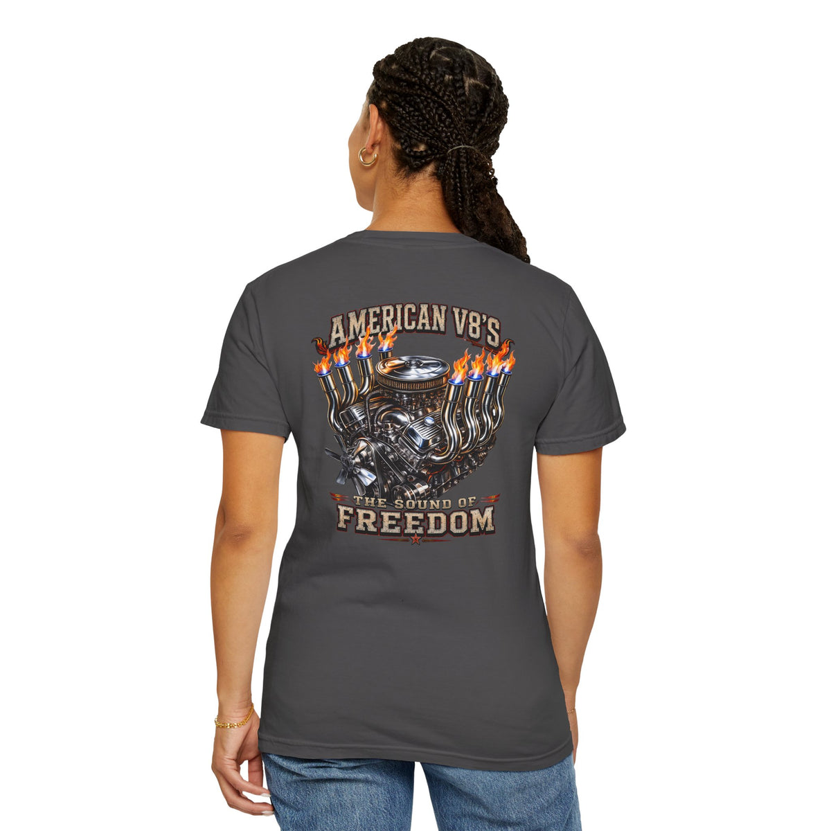 American V8 Sound of Freedom | Front & Back Graphics T-shirt