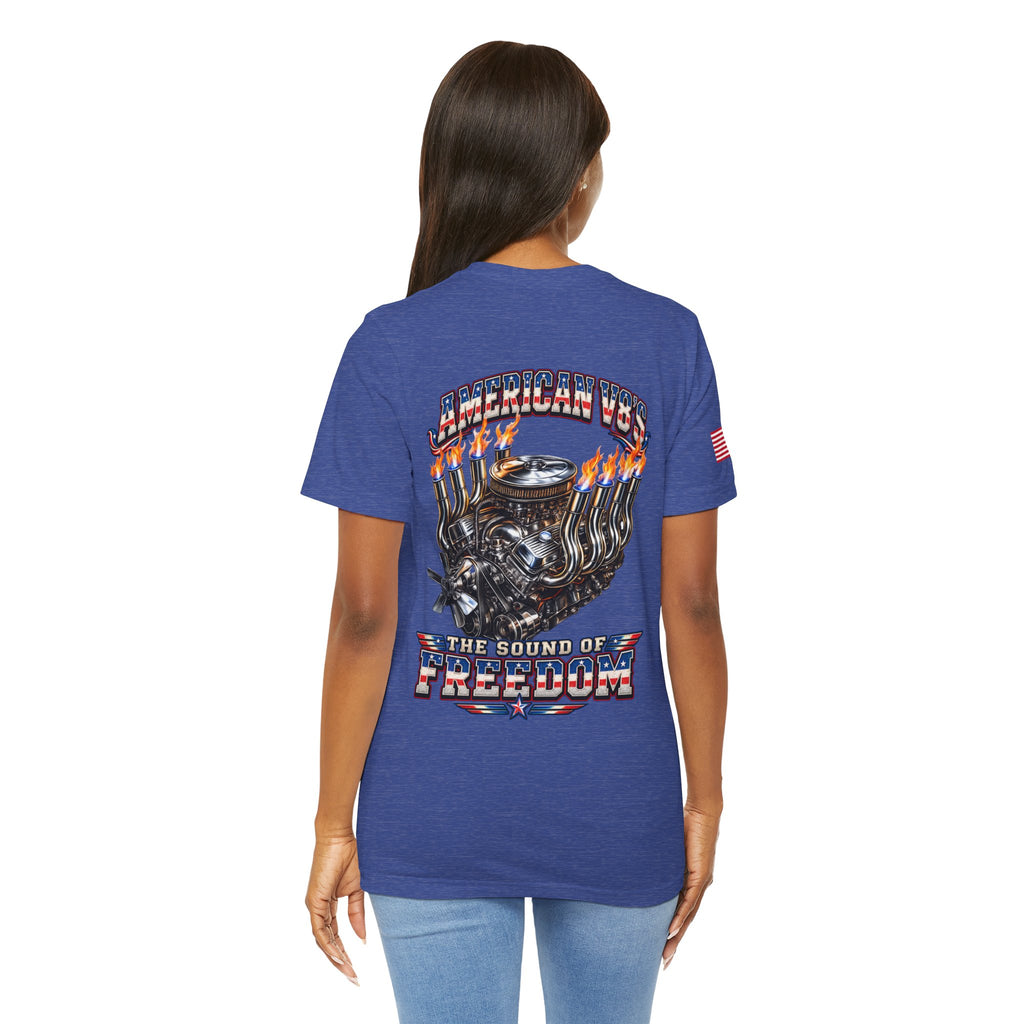 American V8 Sound of Freedom | 'Merica Version | Front & Back Graphics + Sleeve T-shirt
